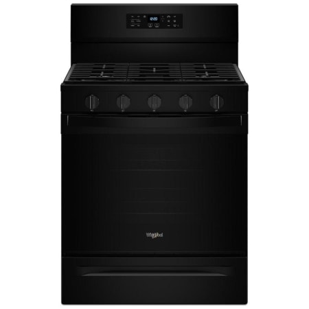 Whirlpool 30 Inch Wide 5.3 Cu. Ft. Free Standing Gas Range with Air Cooking Technology and SpeedHeat Burner Black