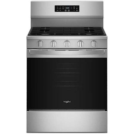 Whirlpool 30 Inch Wide 5 Cu. Ft. Free Standing Fingerprint Resistant Gas Range Fingerprint Resistant Stainless Steel