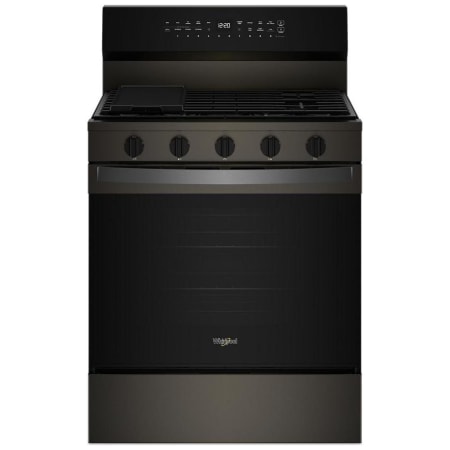 Whirlpool 30 Inch Wide 5 Cu. Ft. Free Standing Fingerprint Resistant Gas Range with Air Cooking Technology and SpeedHeat Burner Fingerprint Resistant Black Stainless