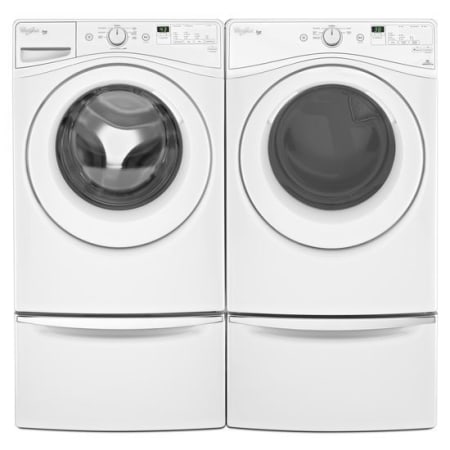 Whirlpool-WFW72HEDW-WED72HEDW-White Pair with Pedestal