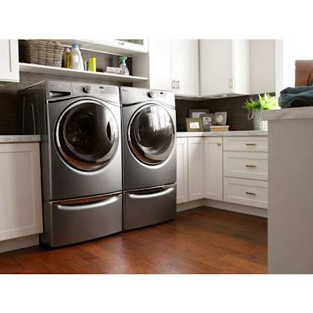 Whirlpool-WFW97HED-WED97HED-Pair Installed In Chrome Shadow