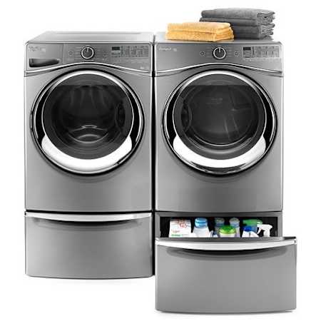 Whirlpool-WFW97HED-WED97HED-Pair With Pedestal In Chrome Shadow