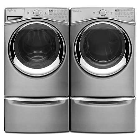 Whirlpool-WFW97HED-WED97HED-Pair With Pedestal In Diamond Steel