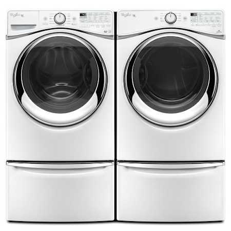 Whirlpool-WFW97HED-WED97HED-Pair With Pedestal In White