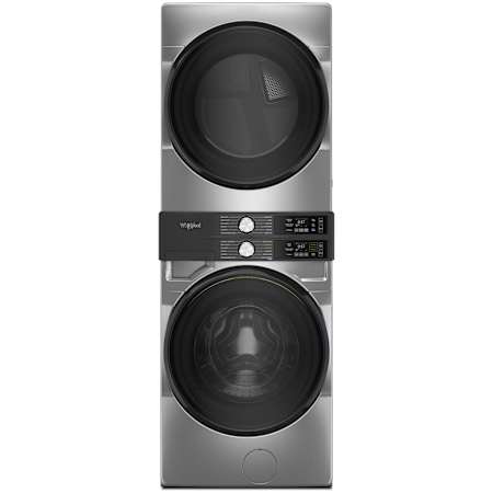 Whirlpool 28 Inch Wide Energy Star Certified Laundry Center with 4.5 Cu. Ft. Washer and 7.4 Cu. Ft. Gas Dryer Radiant Silver