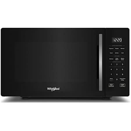 Whirlpool 19 Inch Wide 0.9 Cu. Ft. 900 Watt Countertop Microwave with 10 Power Levels and Steam Clean Black
