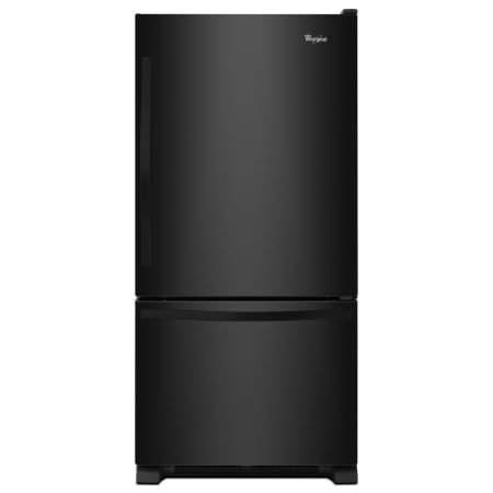 Whirlpool 33" 22 Cu. Ft. Bottom Mount Refrigerator with SpillGuard™ Glass Shelves Black