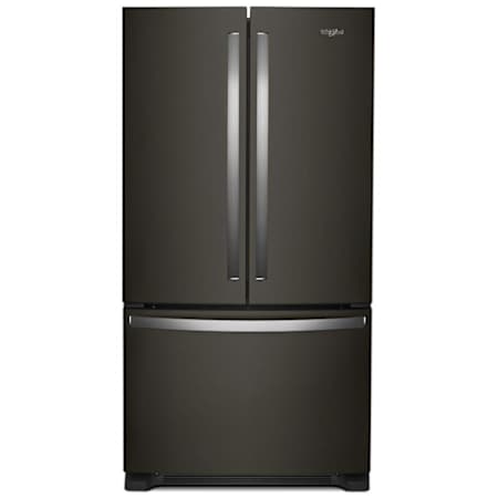 Whirlpool 36 Inch Wide 20 Cu. Ft. Energy Star Certified Fingerprint Resistant French Door Refrigerator with Interior Water Dispenser and LED Lighting Black Stainless Steel
