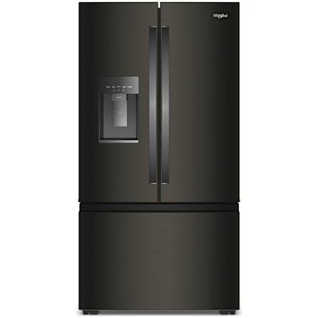 Whirlpool 36 Inch Wide 23.4 Cu. Ft. Energy Star Certified 3-Door French Door Refrigerator Black Stainless