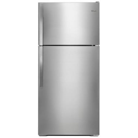 Whirlpool 28 Inch Wide 14.3 Cu. Ft Capacity Energy Star Certified Top Mount Refrigerator Monochromatic Stainless Steel