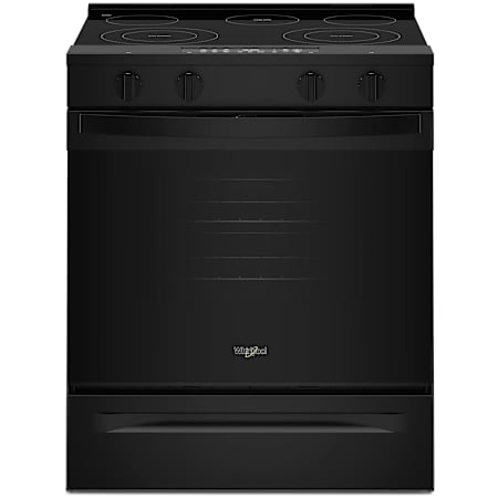 Whirlpool 30 Inch Wide 5.3 Cu. Ft. Energy Star Certified Free Standing, Slide In Electric Range with Steam Clean Technology Black