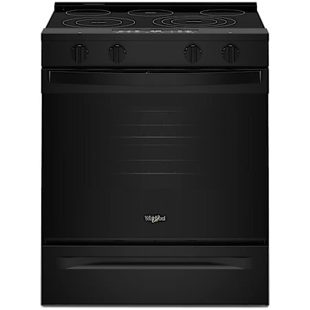 Whirlpool 30 Inch Wide 5.3 Cu. Ft. Energy Star Certified Free Standing, Slide In Electric Range with Air Cooking Technology Black
