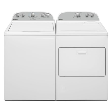 Whirlpool 28 Inch Wide 3.9 Cu. Ft. Electric Washer and 29 Inch Wide 7 Cu. Ft. Gas Dryer Laundry Pair with AutoDry White