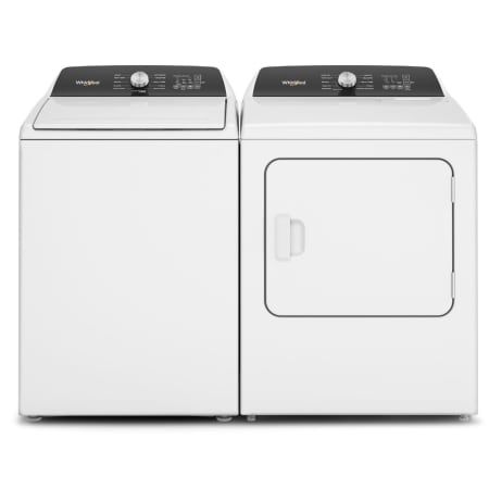 Whirlpool 28 Inch Wide 4.5 Cu. Ft. Electric Washer and 29 Inch Wide 7 Cu. Ft. Electric Dryer Laundry Pair with Built In Faucet and Wrinkle Shield™ White