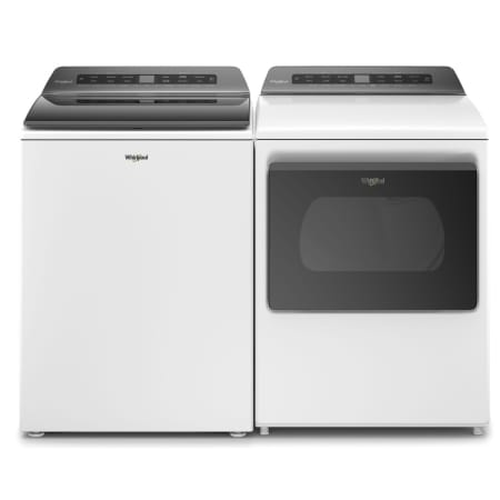Whirlpool 28 Inch Wide 4.7 Cu. Ft. Electric Washer and 27 Inch Wide 7.4 Cu. Ft. Gas Dryer Laundry Pair with AccuDry™ and Quick Wash Cycle White