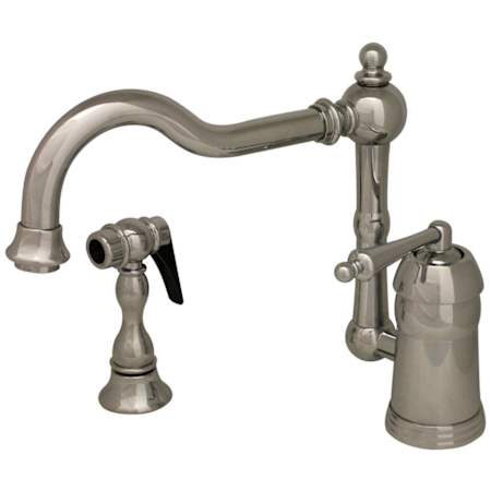 Whitehaus Single Handle Kitchen Faucet With Side Spray Polished Chrome