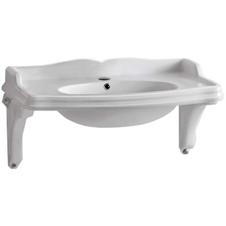 Whitehaus Isabella 40-1/2" Oval Vitreous China Wall Mounted Bathroom Sink with Overflow and Single Faucet Hole White