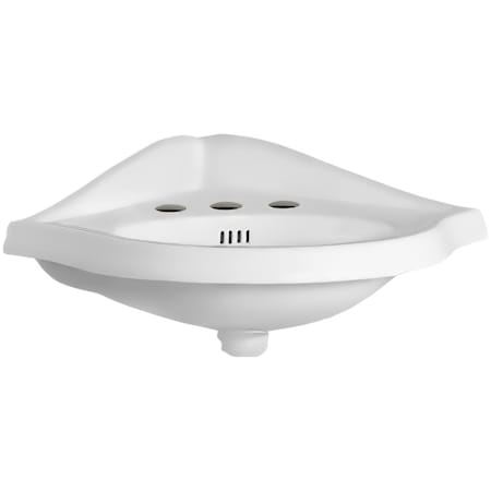 Whitehaus China 29-1/2" Corner Vitreous China Wall Mounted Bathroom Sink with Three Faucet Holes - Includes Overflow White