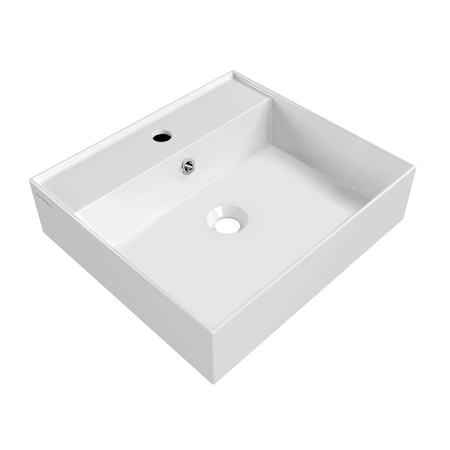 Whitehaus 20-1/8" Rectangular Vitreous China Wall Mounted Bathroom Sink with Overflow and Single Faucet Hole White