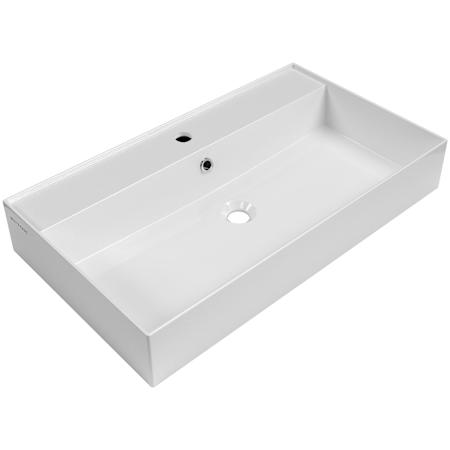 Whitehaus 31-7/8" Rectangular Vitreous China Wall Mounted Bathroom Sink with Overflow and Single Faucet Hole White