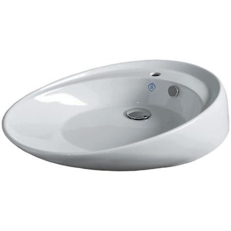 Whitehaus Britannia 29 3/4" Oval Vitreous China Vessel Bathroom Sink with 1 Faucet Hole White