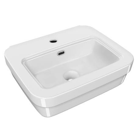 Whitehaus 20-7/8" Rectangular Vitreous China Wall Mounted Bathroom Sink with Overflow and Single Faucet Hole White