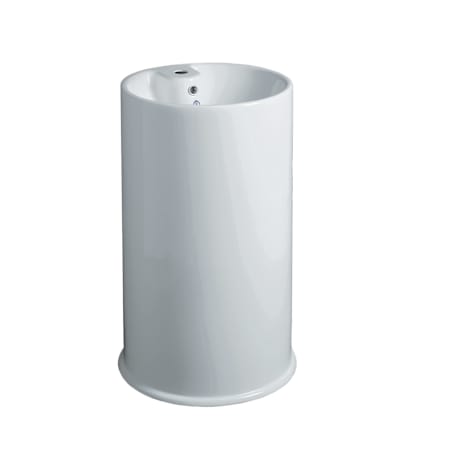 Whitehaus Britannia 18 1/4" Circular Vitreous China Pedestal Bathroom Sink with 1 Faucet Hole White