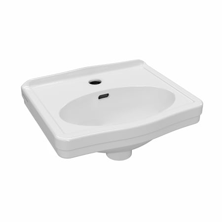 Whitehaus 15" Oval Vitreous China Wall Mounted Bathroom Sink with Overflow and Single Faucet Hole White