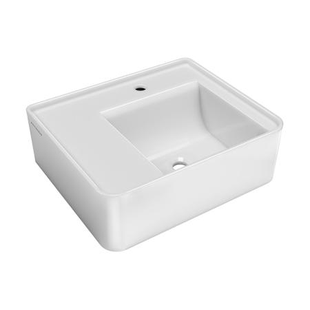 Whitehaus 21-5/8" Rectangular Vitreous China Wall Mounted Bathroom Sink with Single Faucet Hole White