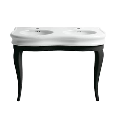 Whitehaus China Series 47" Pedestal Bathroom Sink with 2 Holes Drilled with Overflow White