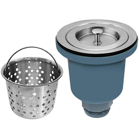 Whitehaus 3-1/2" Stylist Basket Strainer with Deep Removable Basket Stainless Steel