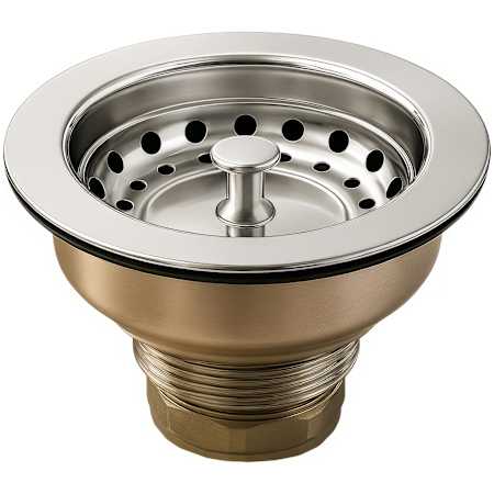 Whitehaus 3-1/2" Basket Strainer with Lift Stopper Stainless Steel