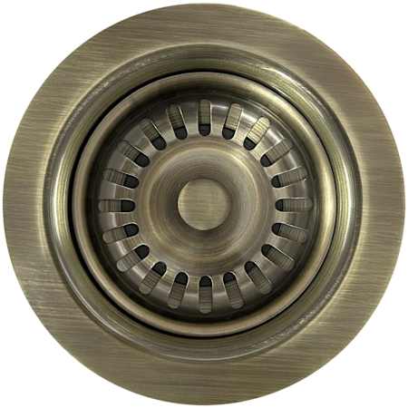 Whitehaus 3 1/2" Basket strainer for Standard and Deep Firecaly Sinks Antique Brass