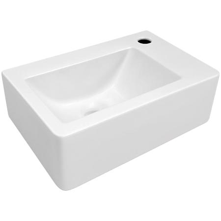 Whitehaus Isabella 14-1/2" Clay Wall Mounted Bathroom Sink with Single Hole Drilled White