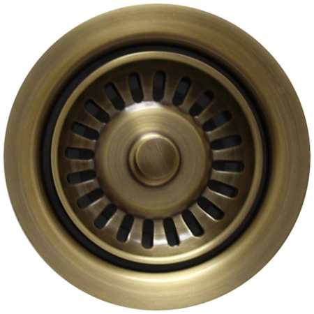 Whitehaus 3 1/2" Waste Disposer Trim with Matching Basket Strainer Antique Brass
