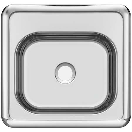 Whitehaus Single Basin Stainless Steel Kitchen Sink from the Entertainment/Prep Series Polished Stainless Steel