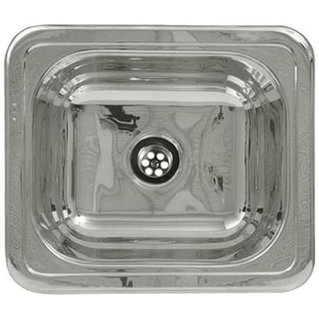 Whitehaus Single Basin Stainless Steel Kitchen Sink from the Entertainment/Prep Series Polished Stainless Steel