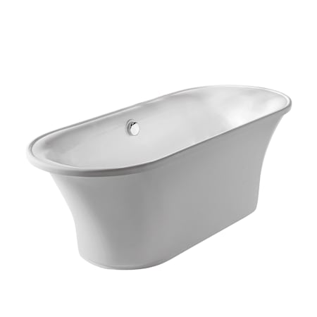 Whitehaus Bathhaus Acrylic Soaking Tub with Center Drain, Drain Assembly, and Overflow White