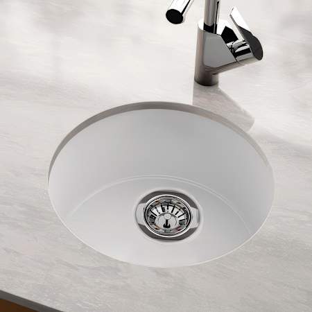 Whitehaus Elementhaus 18-1/4" Single Basin Undermount Kitchen Sink White