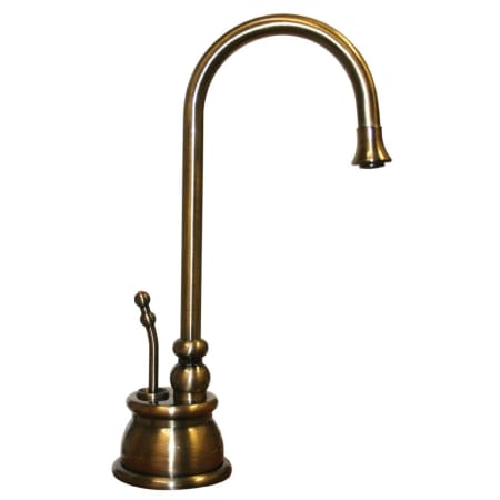 Whitehaus Forever Hot® Instant Hot Water Dispenser with Gooseneck Spout and Self-Closing Handle Antique Brass