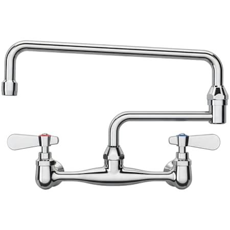Whitehaus Noah Double Handle Wall Mounted Double Jointed Laundry Faucet with Metal Lever Handles Polished Chrome