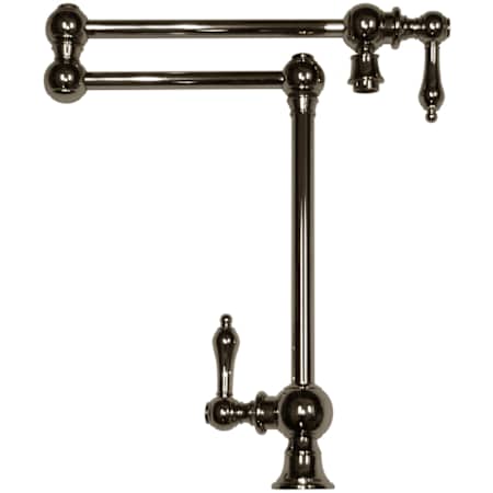 Whitehaus Vintage III Patented Deck Mount Pot-Filler with Lever Handles and a Swivel Aerator Polished Chrome