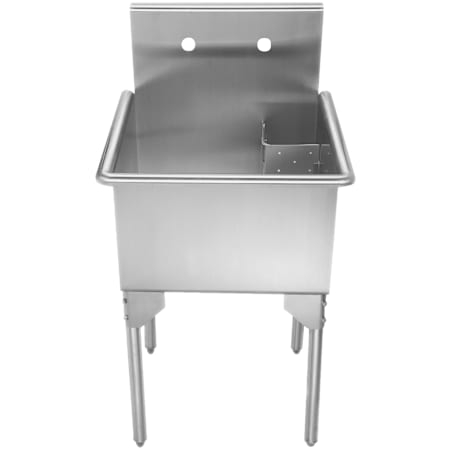 Whitehaus Pearlhaus 23" x 23" Single Basin Free Standing Stainless Steel Utility Sink with Removable Lint Trap - Less Faucet Brushed Stainless Steel