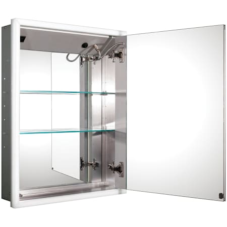 Whitehaus Medicinehaus 21-1/2" x 27-1/2" Lighted Framed Single Door Medicine Cabinet Aluminum