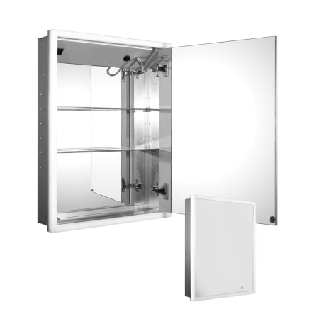 Whitehaus Medicinehaus 21-1/2" x 27-1/2" Lighted Framed Single Door Medicine Cabinet Aluminum
