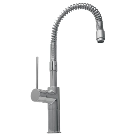Whitehaus Metrohaus Commercial Single Hole Faucet with Flexible Spout and Lever Handle Polished Chrome