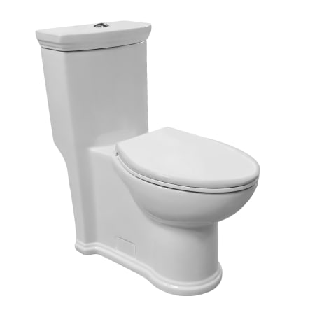 Whitehaus Magic Flush Eco-Friendly One Piece Elongated Toilet with a Sophonic Dual Flush System White