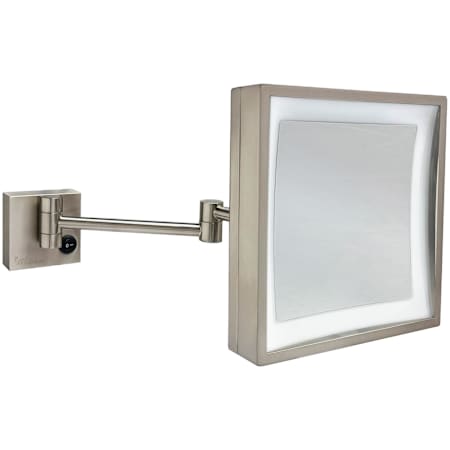 Whitehaus Accessories 7-5/8" W x 16-3/4" H Square Framed Makeup Mirror with Light Brushed Nickel