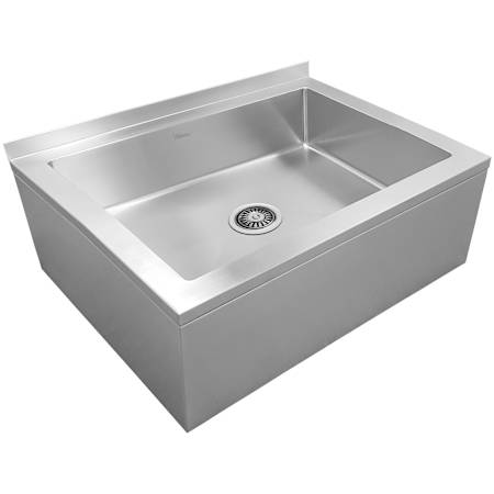Whitehaus Noah's 24" Floor Mounted Stainless Steel Mop Sink Brushed Stainless Steel