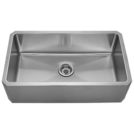 Whitehaus Single Bowl Front-Apron Undermount Sink Brushed Stainless Steel